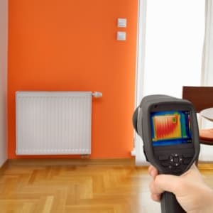Thermal imaging scan showing heat patterns